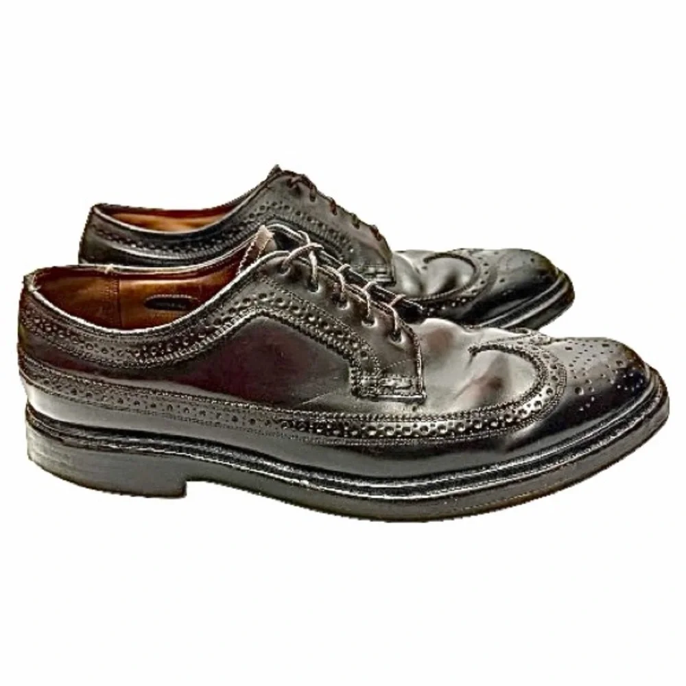 Florsheim Imperial 93605 Shell Cordovan Longwing Brogues Wingtip 7.5D Vtg 60s
